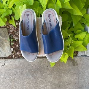 Bionica Navy Blue Leather Slip On